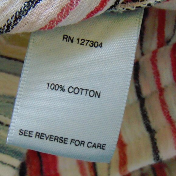 John Mark 100% Cotton Multi-Colored Striped Elastic Waist Maxi Skirt L - Picture 7 of 8